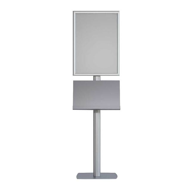 Stand publicitar cu casetă luminoasă LED, format A1 (594x841mm), portret, 1 raft, JJ DISPLAYS