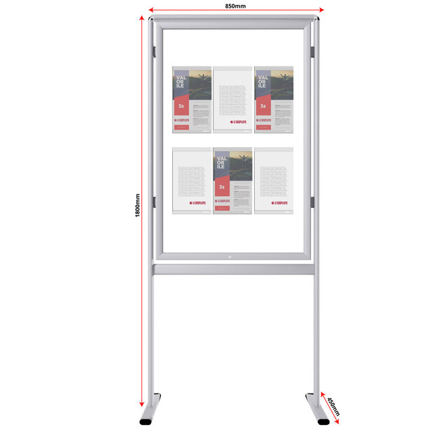 Panou Informativ Clasic cu 6 inserturi Nano Display, format B1(700x1000mm), simplă față, JJ DISPLAYS