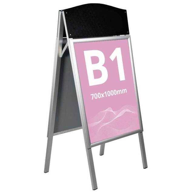 People Stopper, cu header din ABS negru B1 (700x1000mm), JJ DISPLAYS