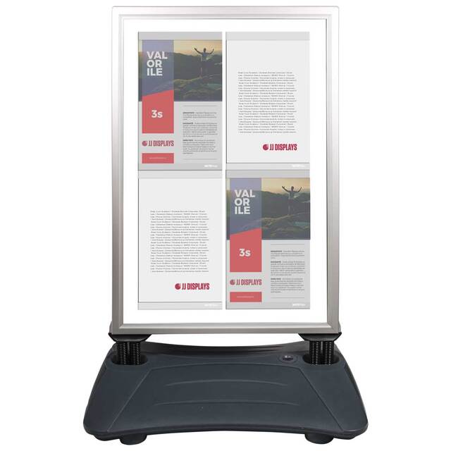 People Stopper Wind-On PREMIUM, format A1 (594x841mm print), rezistent la vânt, cu rezervor pentru apa/nisip, cu inserturi NANO DISPLAYS A4, Portrait