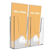 Suport pentru pliante expunere perete JJ DISPLAYS doua buzunare 100 x 210 mm 