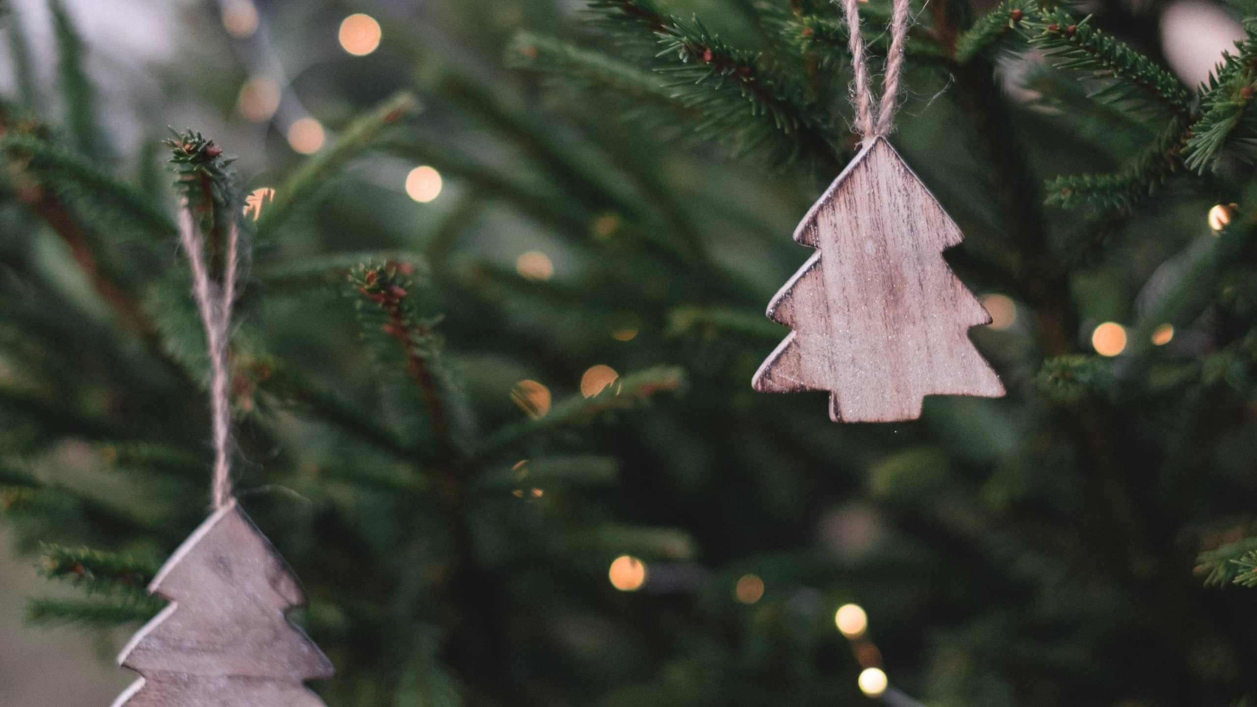 Decoração de árvore de Natal sustentável