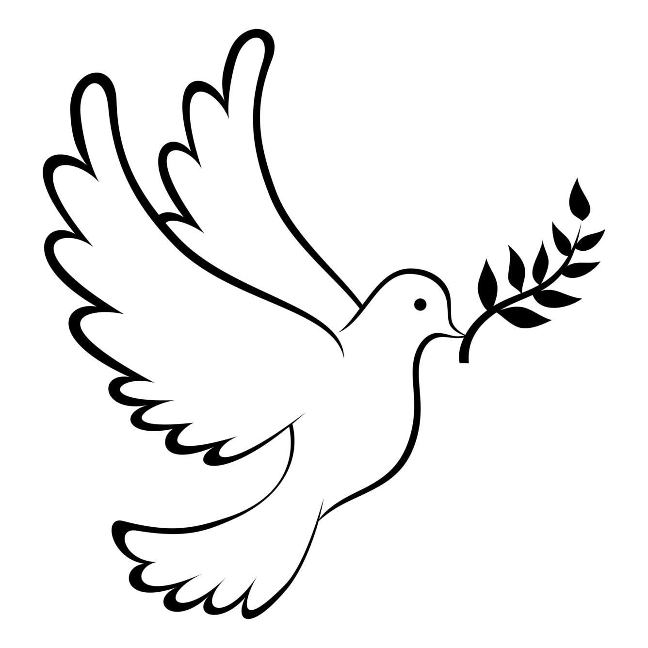 The white dove with an olive branch is a symbol of peace.