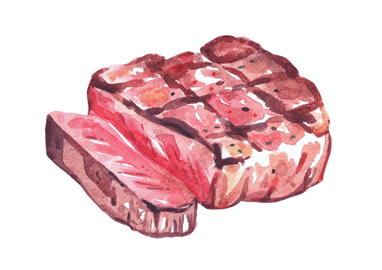 Grilled steak illustration.