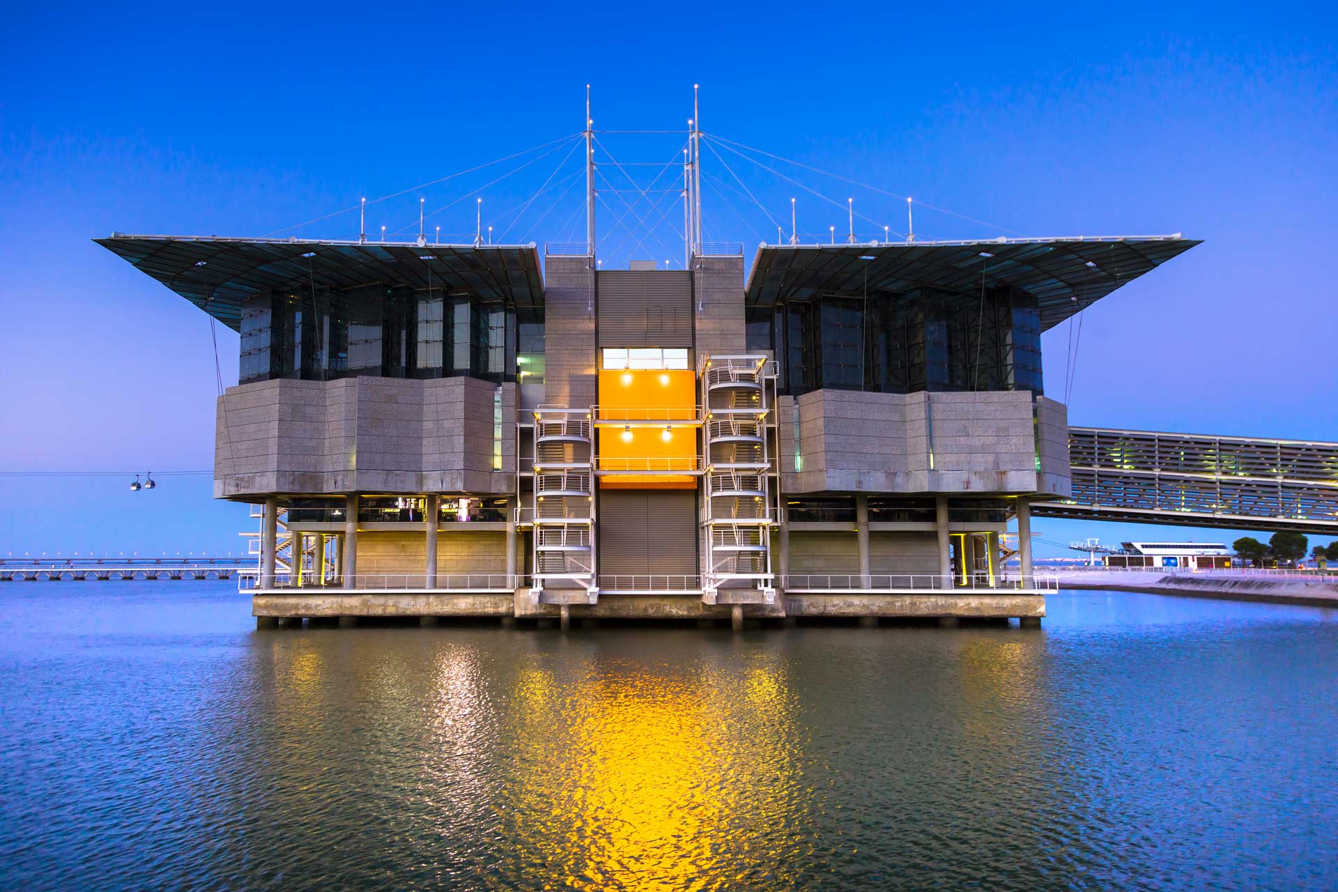 View of Lisbon Oceanarium, the second largest oceanarium in the world and the biggest in Europe.