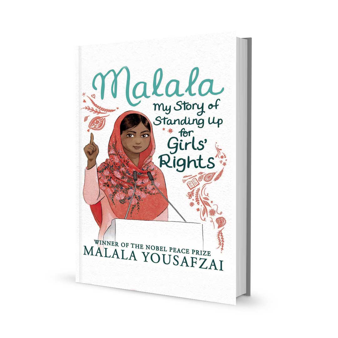 Malala book on white background