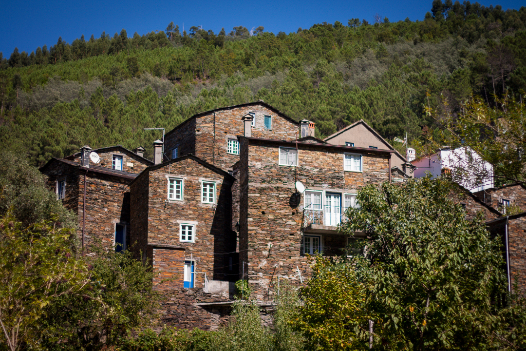 View of houses in the shale village of Piódão in Serra do Açor