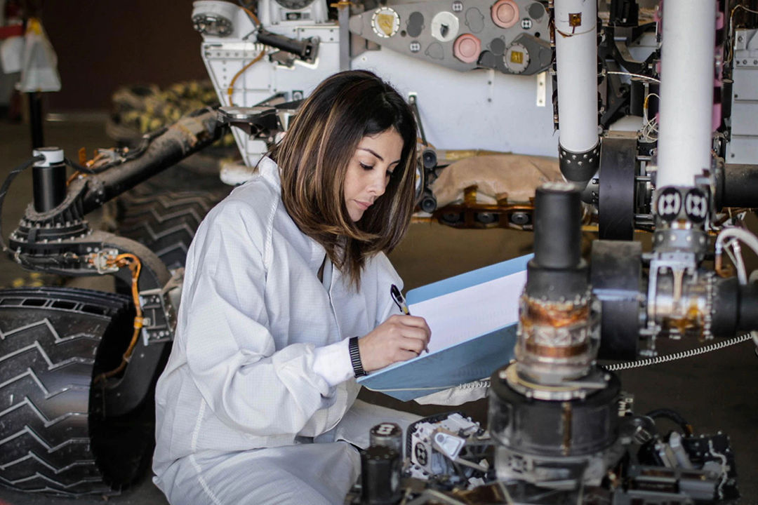 Diana Trujillo with rover