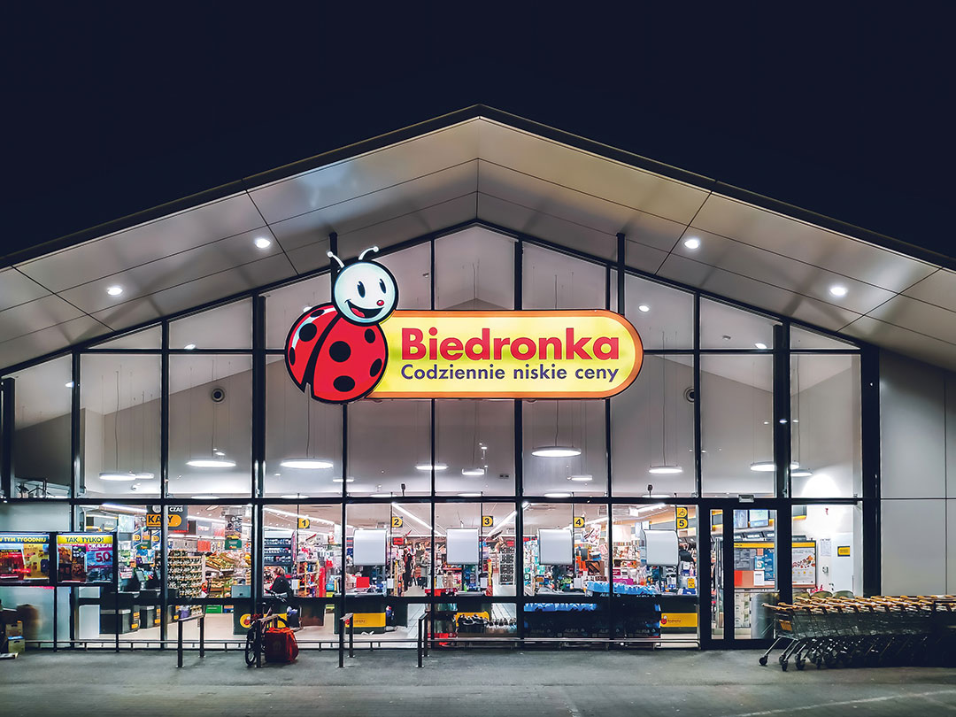 Supermarket Biedronka see from outside