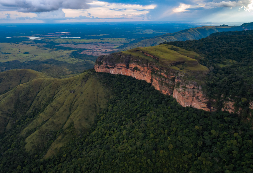 Chapada dos guimarães, Matp Grosso, Brazil, rock surrounded by green and brown mountains and vegetations