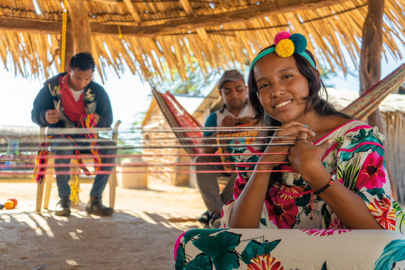 colombian young woman, smiling to the camera