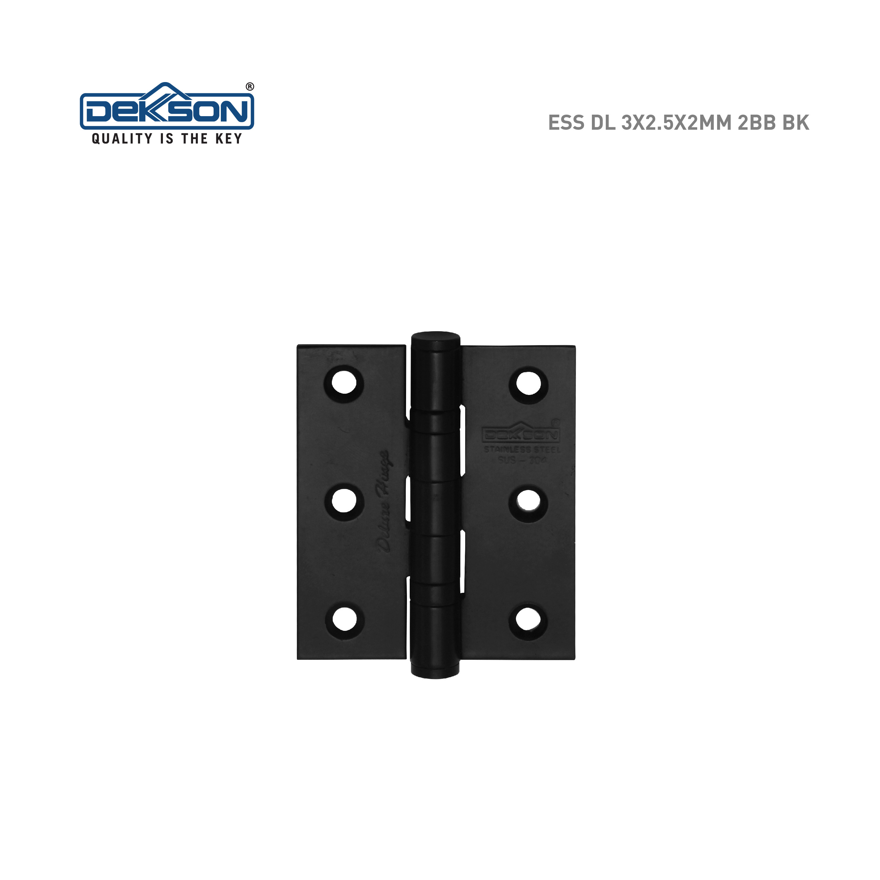 Engsel Pintu Dekkson Hinge ESS DL 3X2.5X2MM 2BB MATT BLACK Juragan