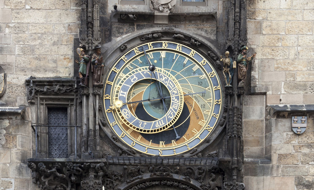 The Astronomical Clock at Old City Hall at the Market Square in Prague, Czech Republc