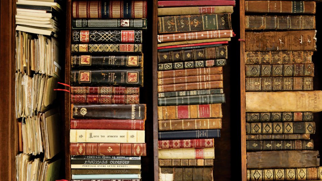 Bookshelf with old books at Sá da Costa book store