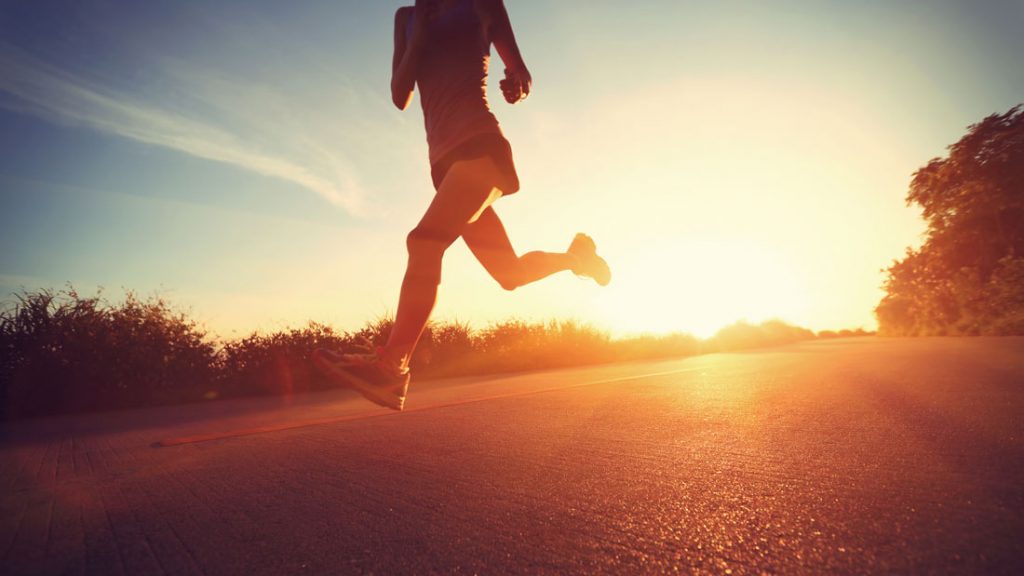 young lady running 