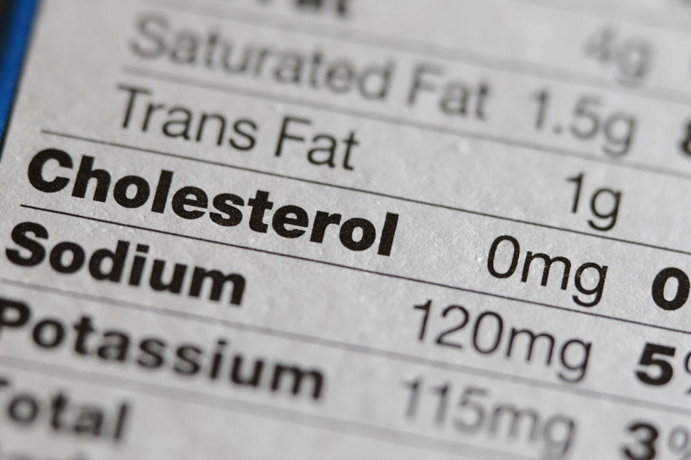 Nutritional facts label of side of box