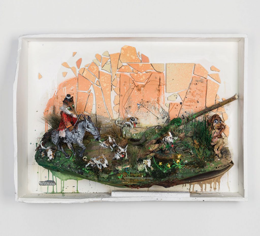 Hunting is a smaller-scale piece presented at Attero exhibition in the artist’s studio.