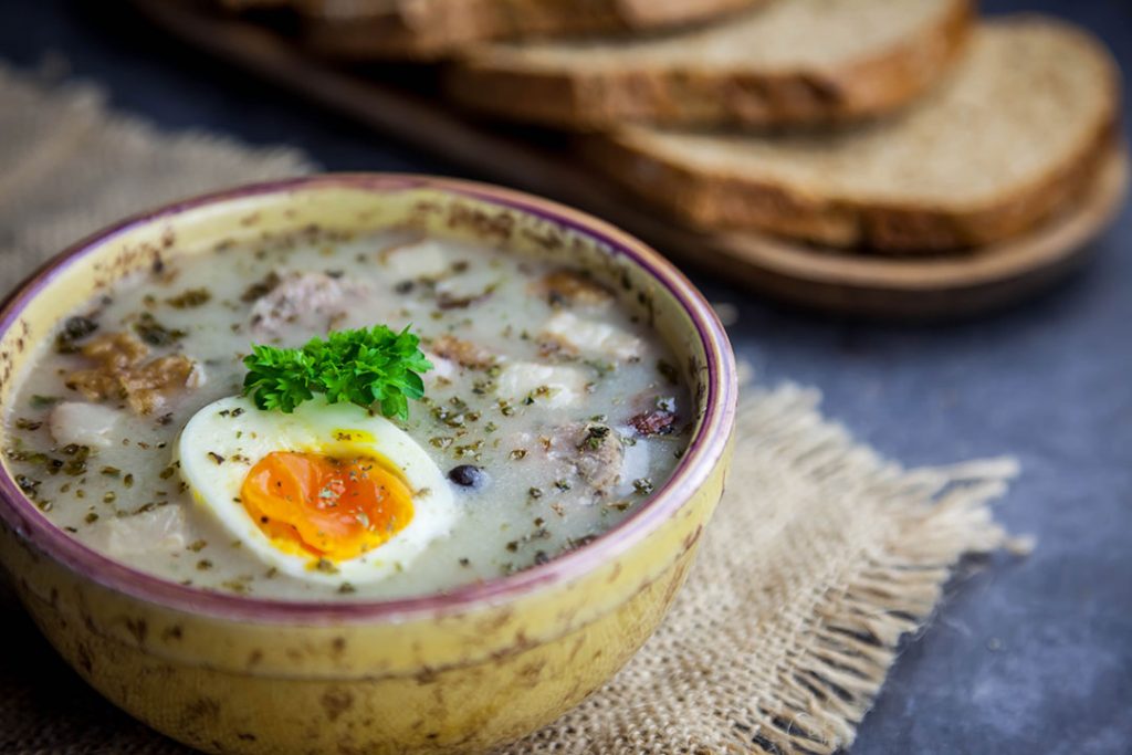 Zurek - polish easter soup with eggs and white sausage