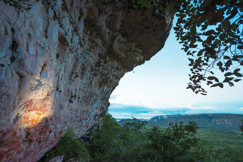 Ancient rock art of a jaguar discovered in Chiribiquete National Park, Colombia.