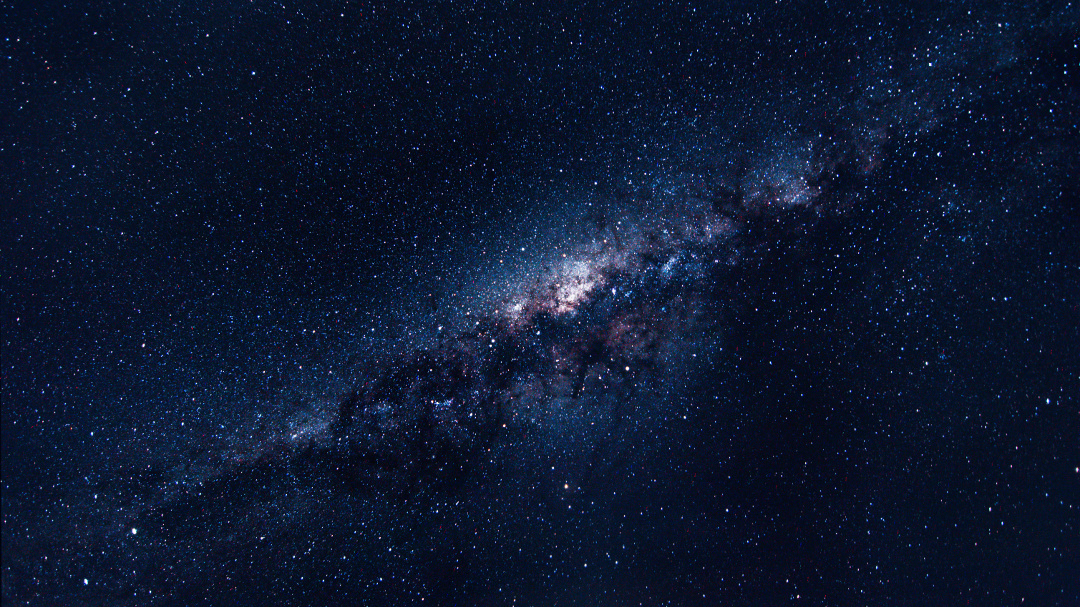 Milky way galaxy with Bright Stars and space dust