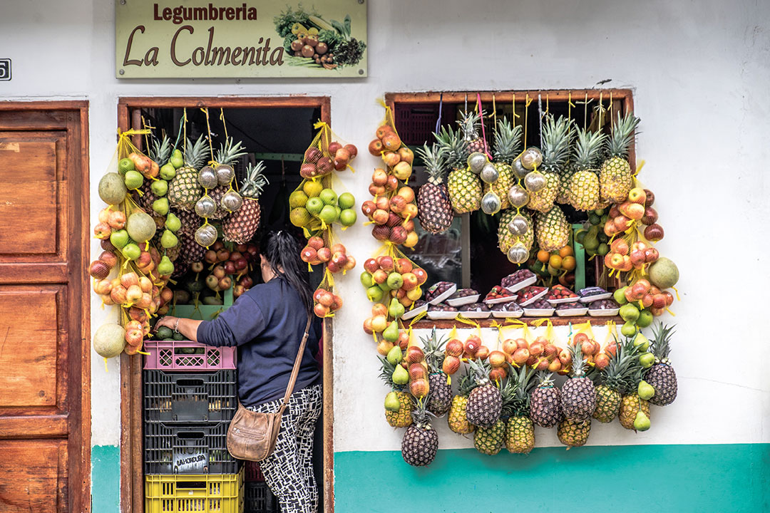 Jardín, Antioquia / Colombia - 04/27/2018 Fruits vendor in the street