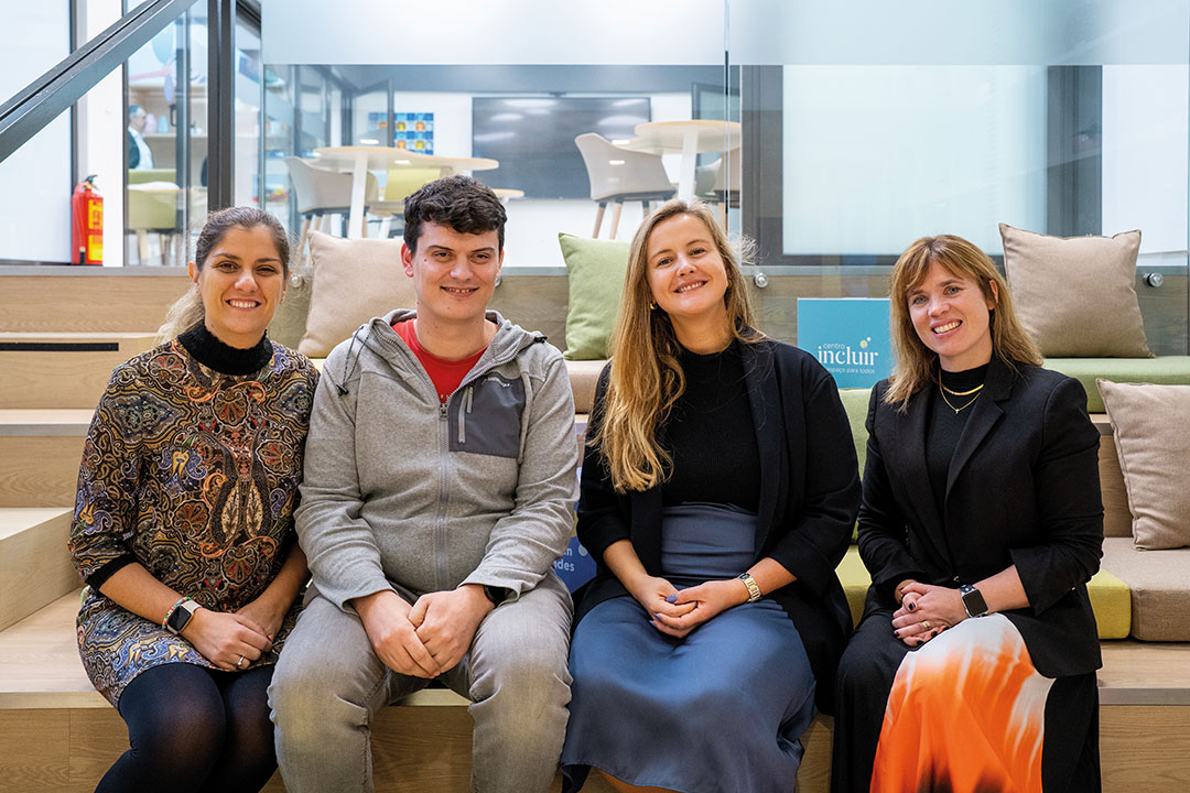 Inês Ferreira, Inclusion Operational Specialist; João Pimenta, Pingo Doce’s employee trained in the Centro Incluir; Teresa Santos, Diversity & Inclusion Manager; Cláudia Varela, Inclusion Training & DevelopmentManager.