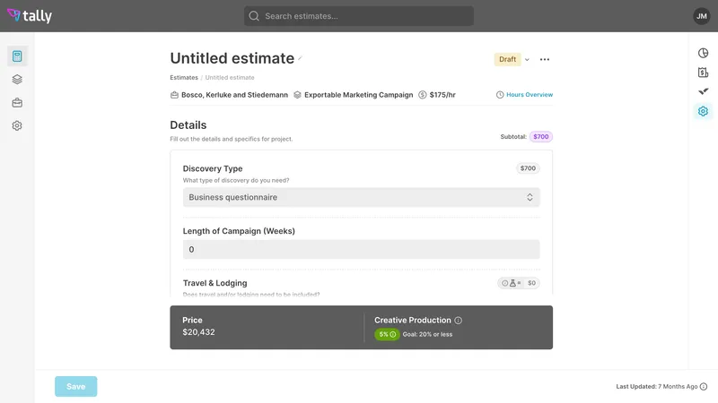 Tally - Enterprise Estimation Platform