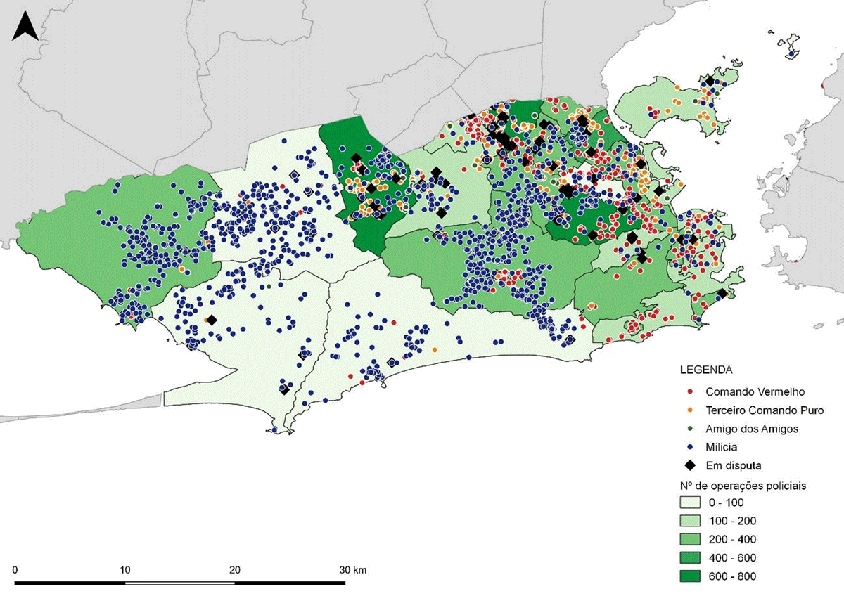 Close-up of the Terceiro Comando Puro territory.