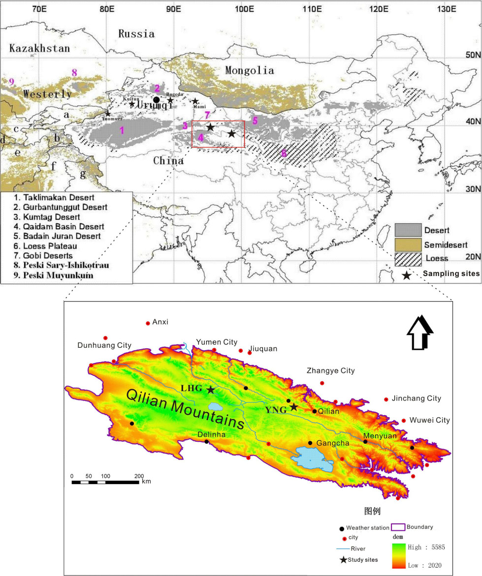 qilian mountains map