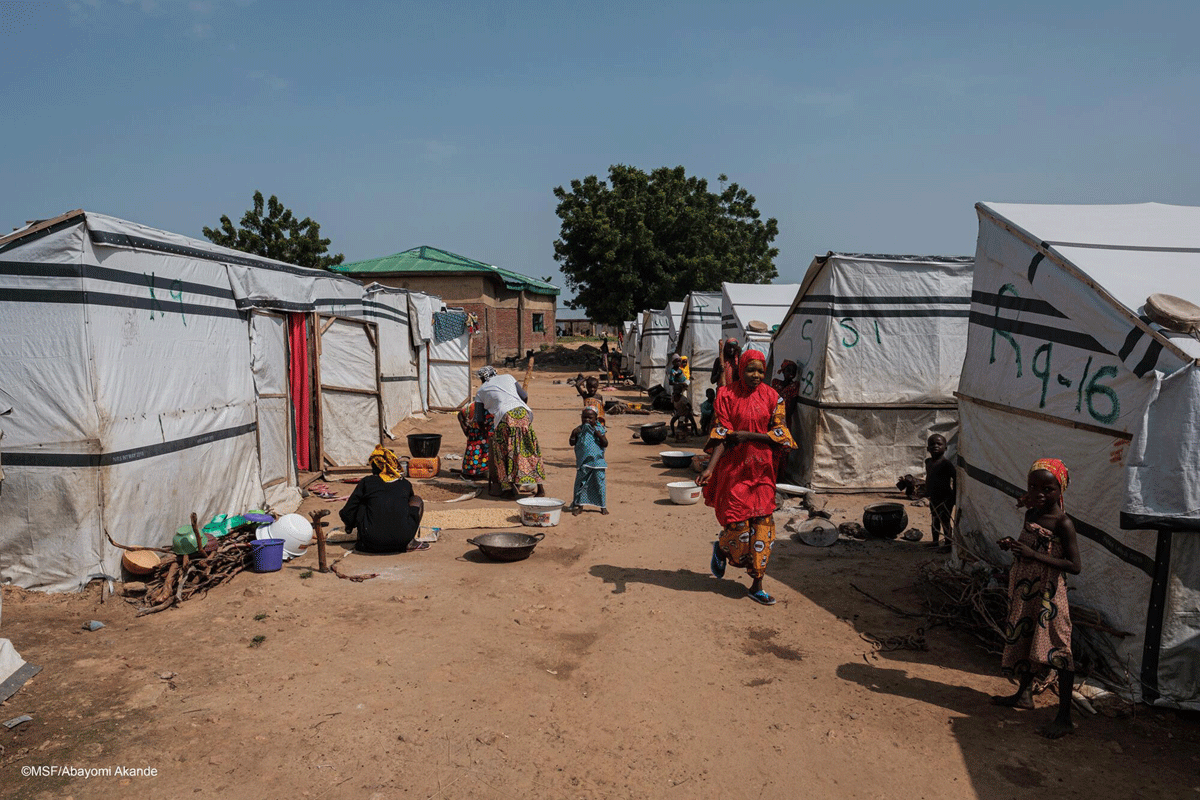 A camp for people displaced by regional violence in Anka