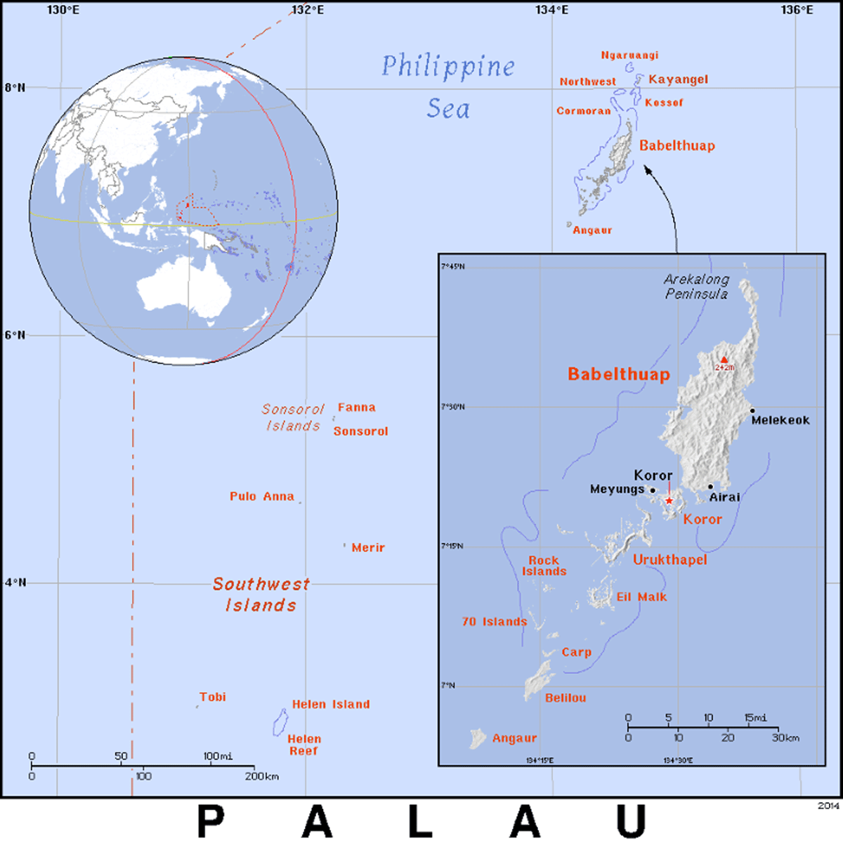 Map of Palau