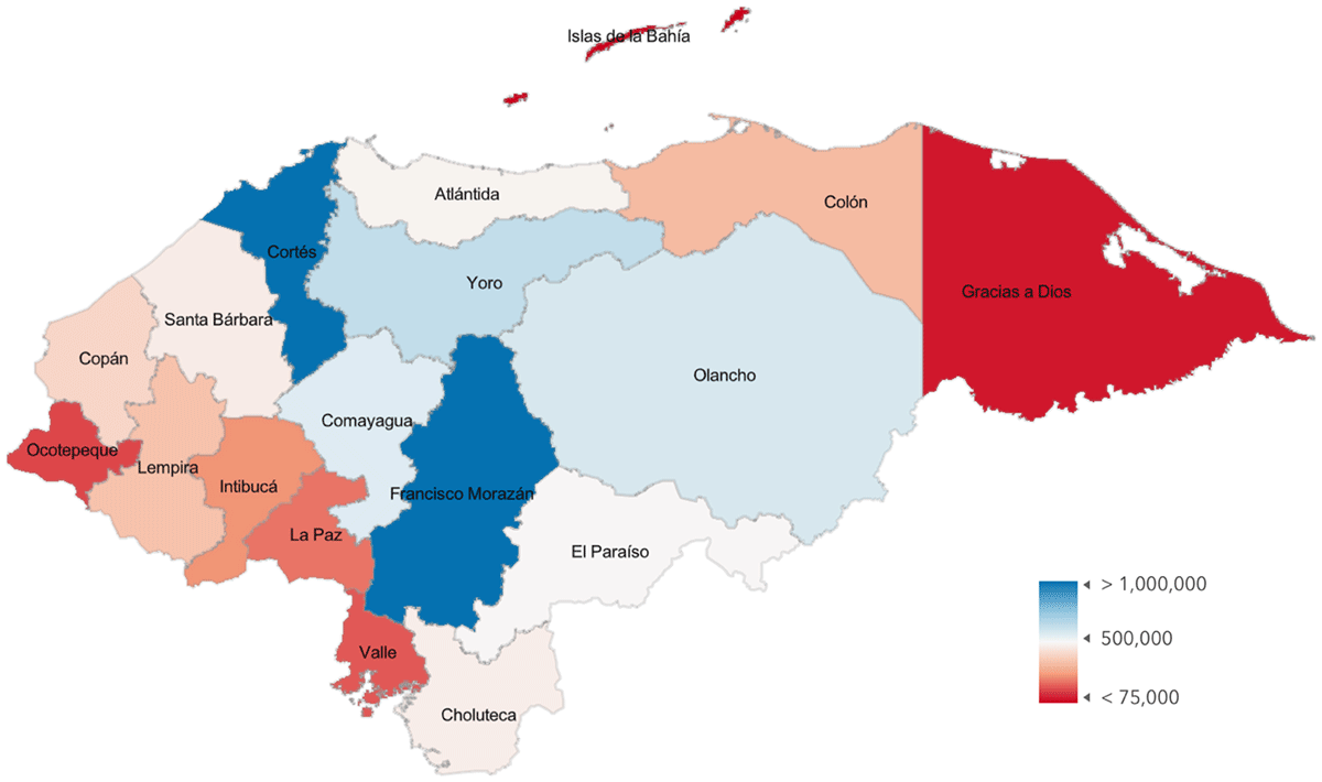 Population by Honduran Department