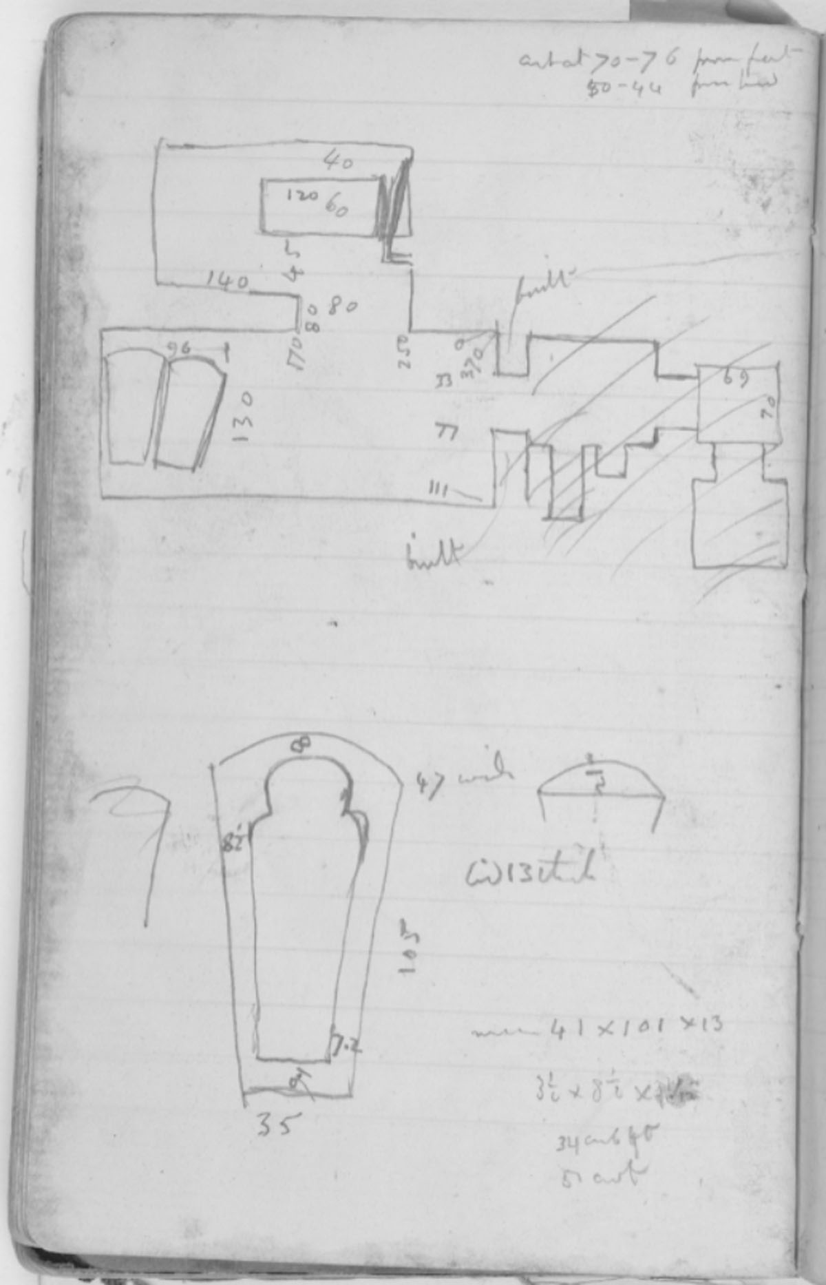 Plan of Horuta’s family tomb (courtesy of the Petrie Museum, UCL)