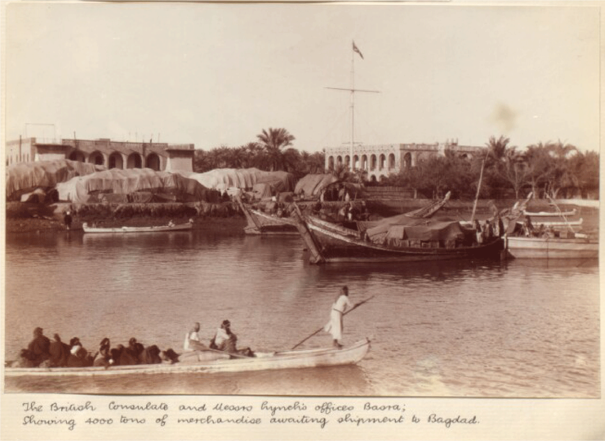 Boats on the river Tigris. Some loaded with merchandise, others transport passengers