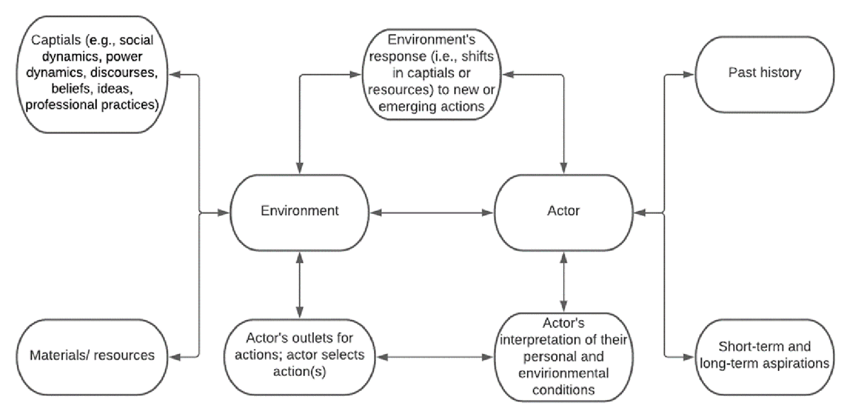 Ecological agency’s ever-changing feedback loop between the actor and environment