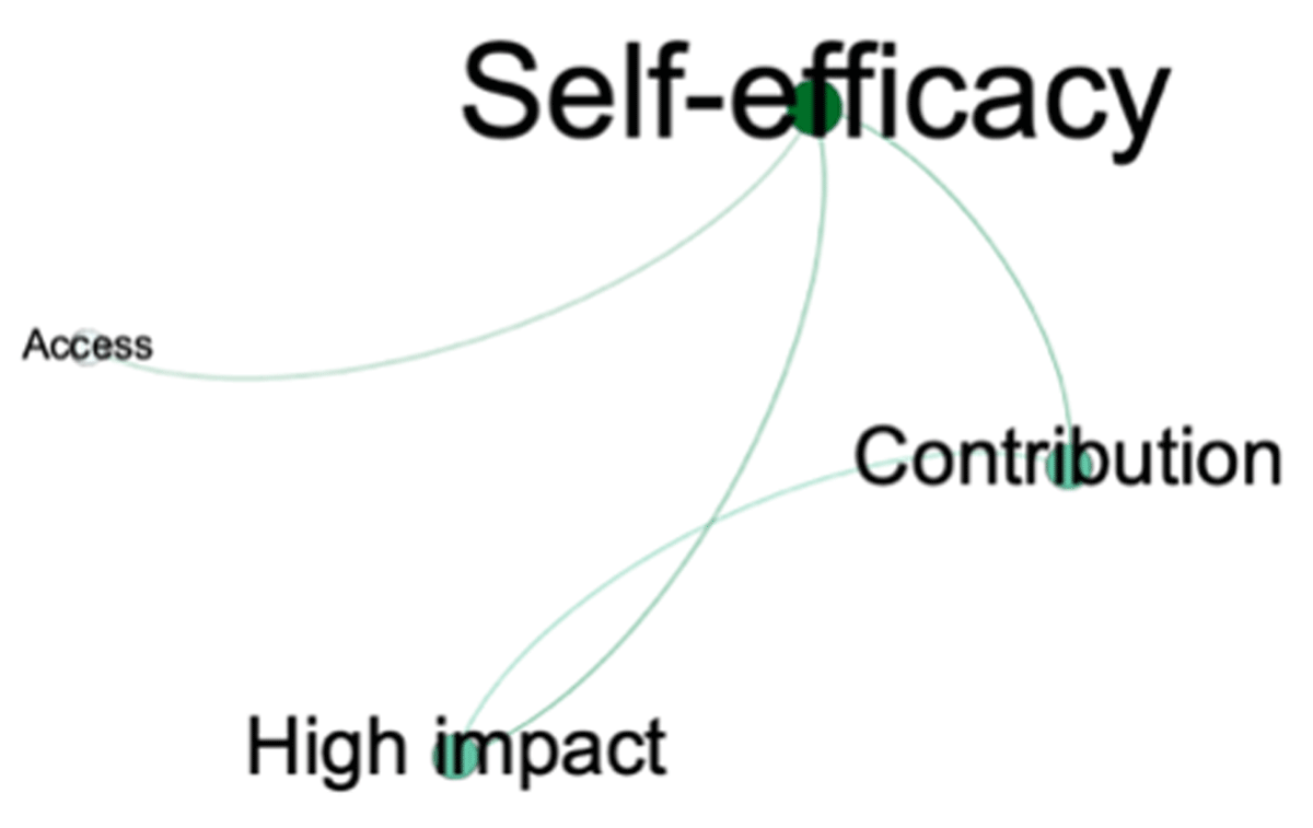 Example graph visualising the relationship between codes (nodes).