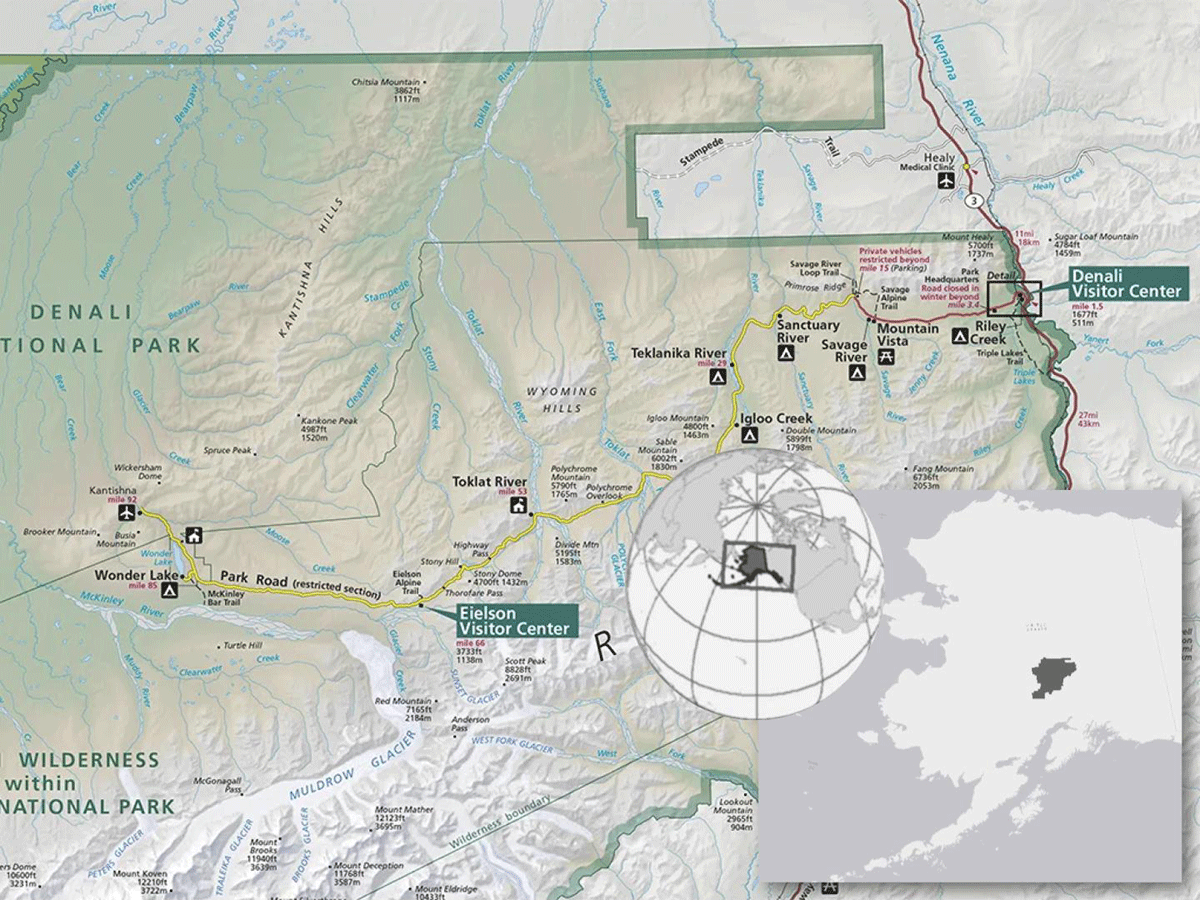 Map of Denali National Park and Preserve