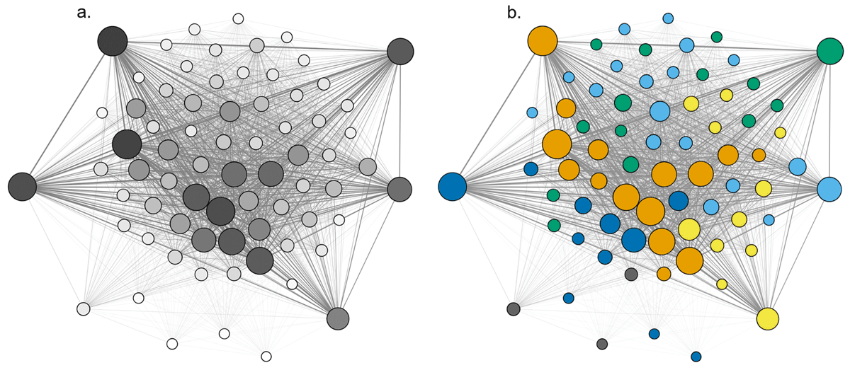 Network mapping of individual codes before and after cluster analysis