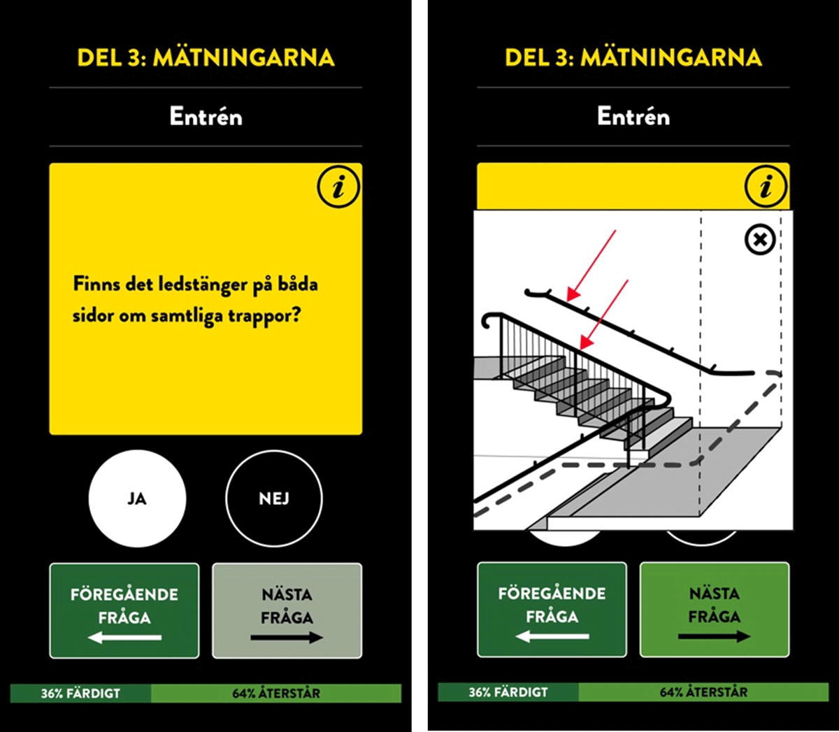 Two snapshots of phone screens on two items of the Housing Experiment app