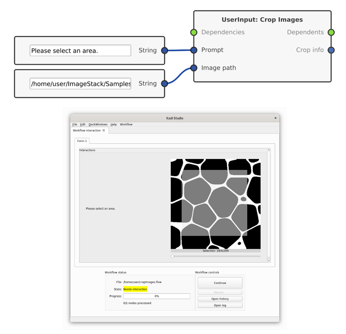 Interactive cropping of images