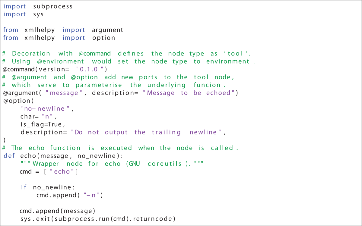 Echo node example