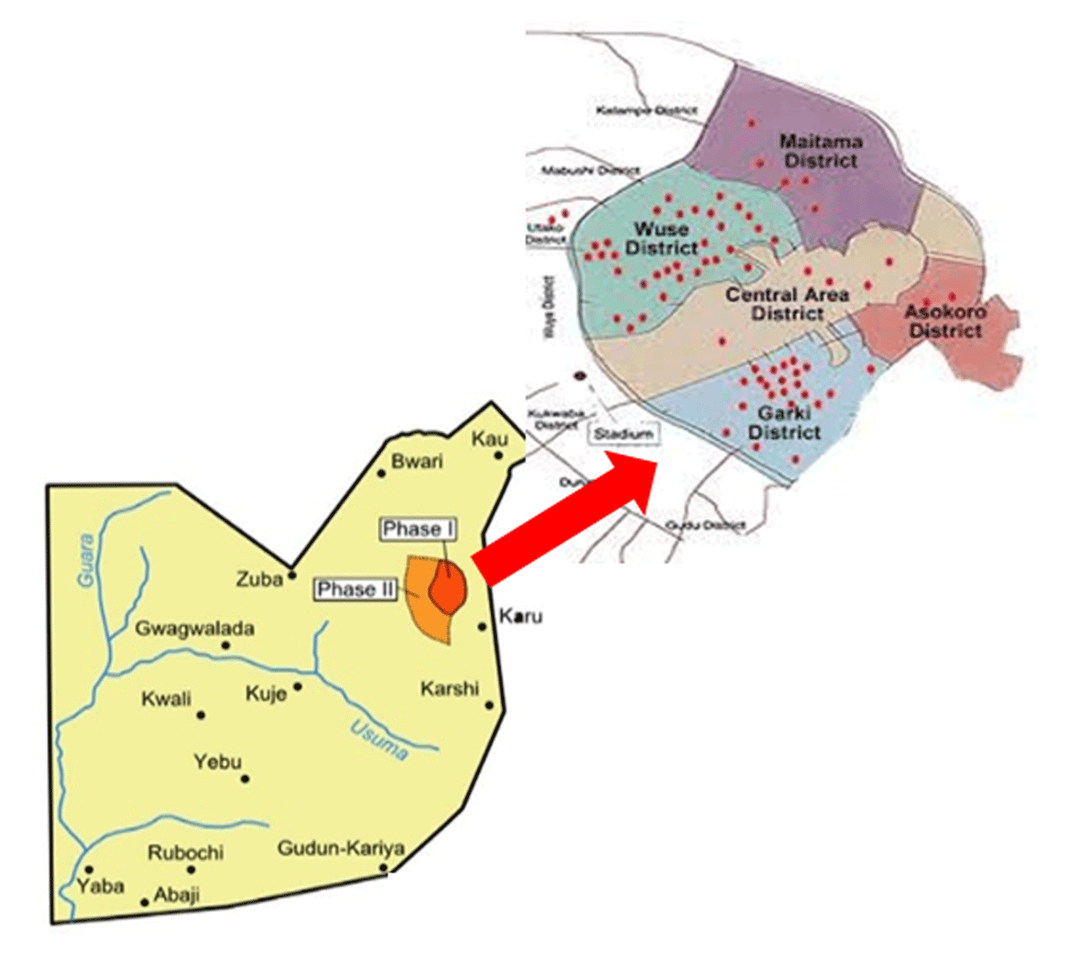 Abuja districts highlight phase 1.