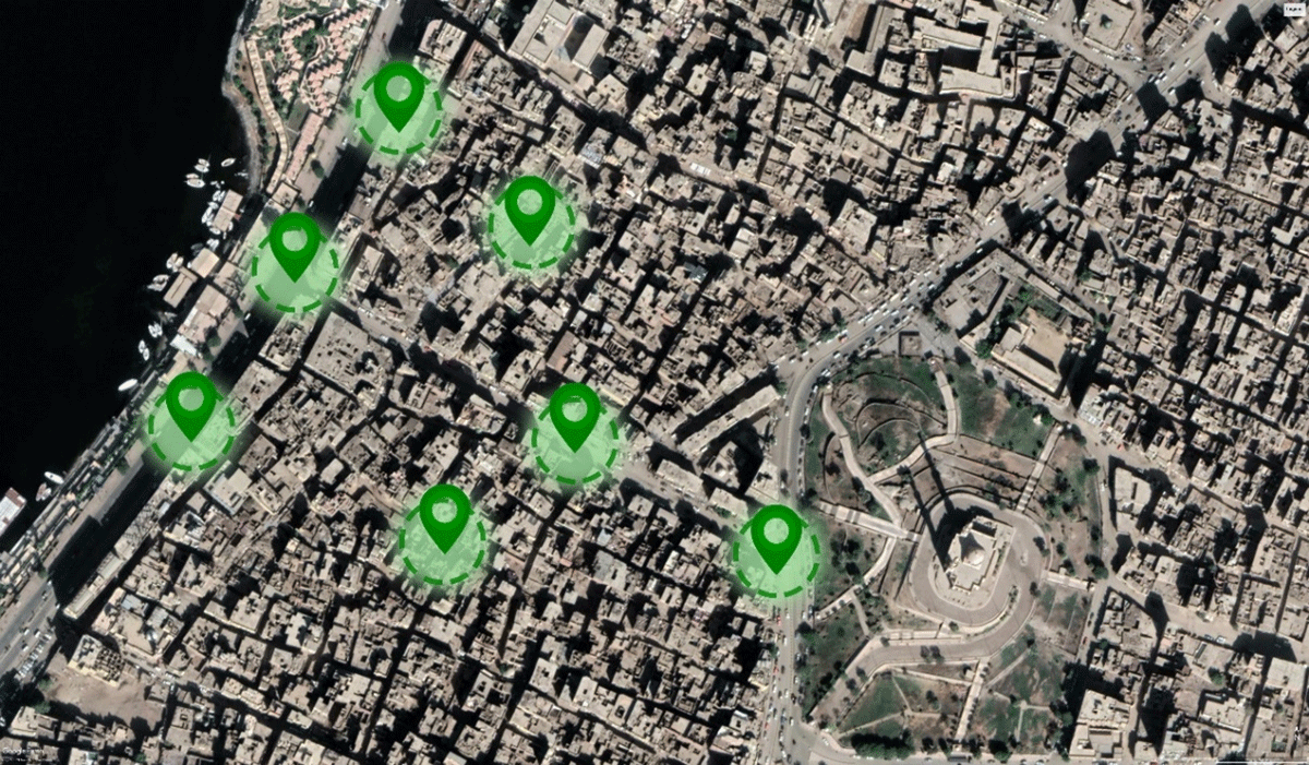 Map for algae stations proposed location on the study area