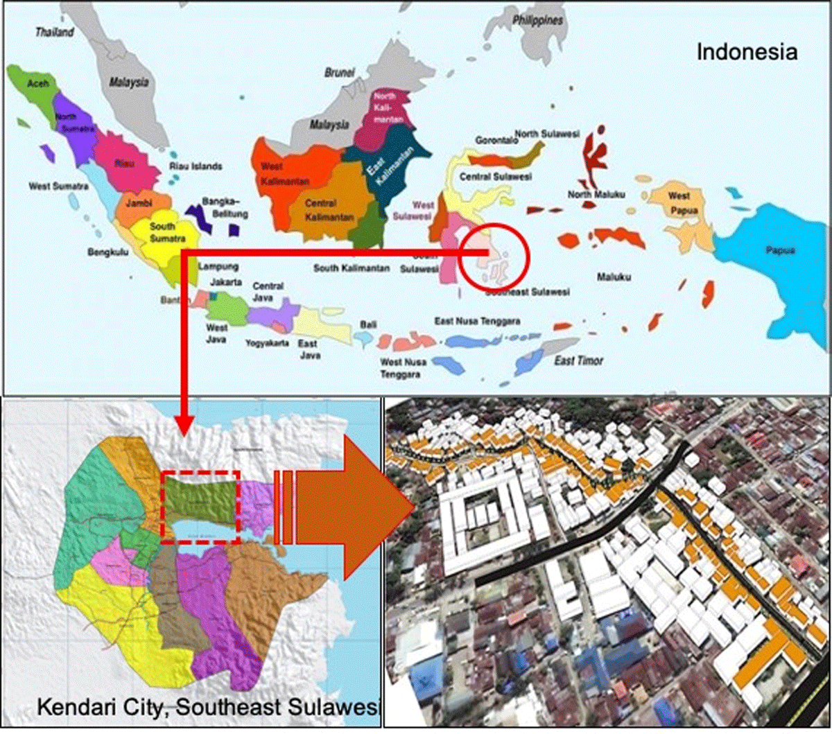 A location map of the Lasolo riverbank settlement area