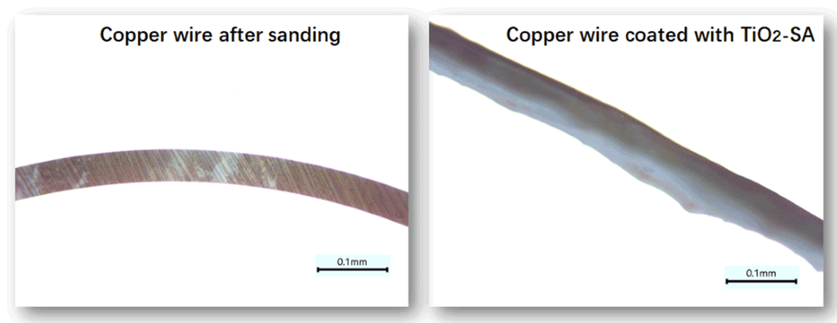 Microstructure of the copper wire with and without coating