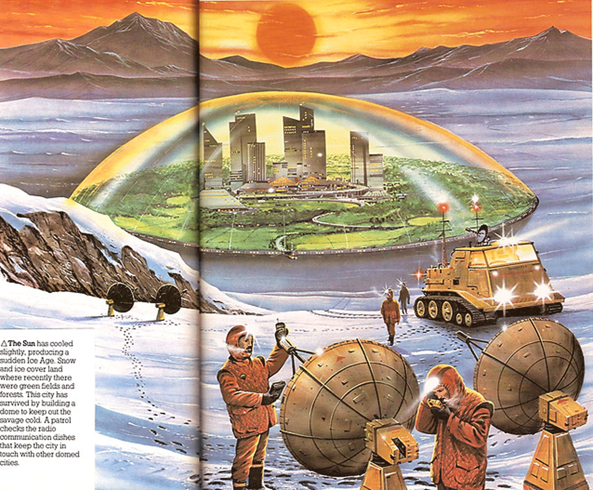 Utopic domed city in the Arctic