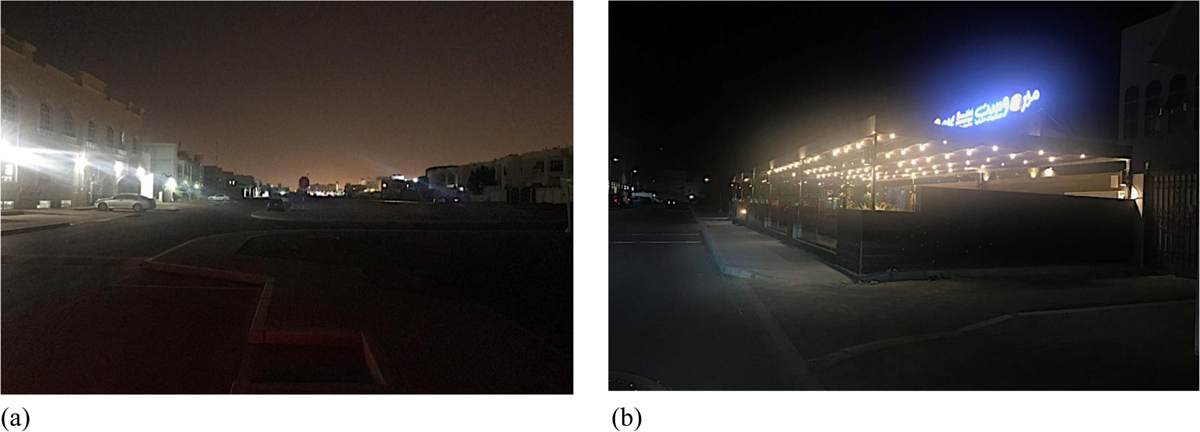 a,b The poor provision of street lighting at night in Bida Bin Ammar neighborhood