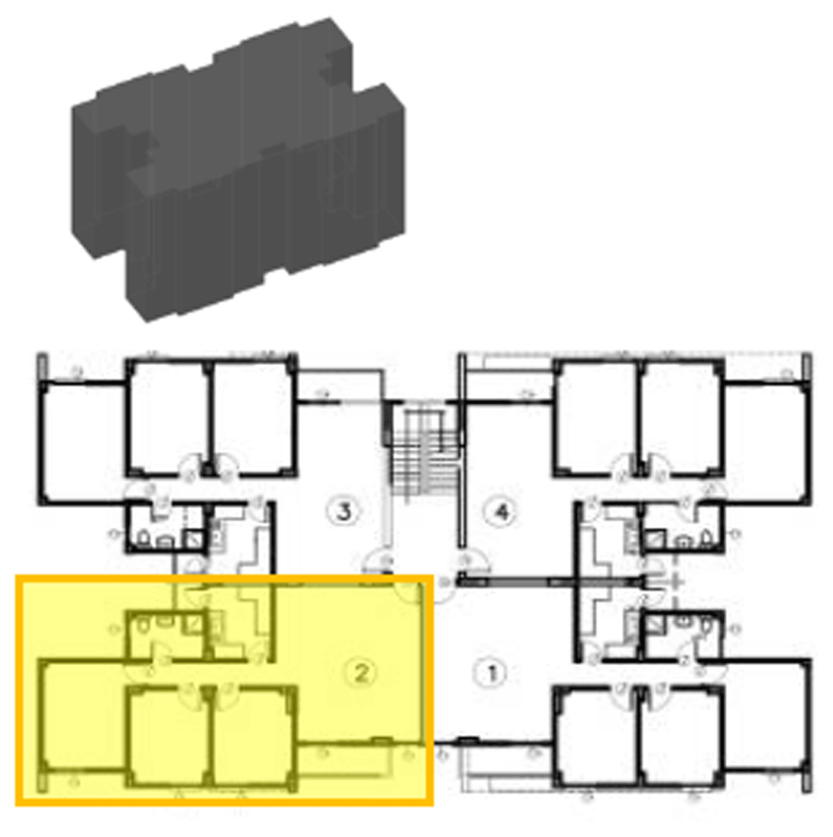 Unit of residential building (By Author)