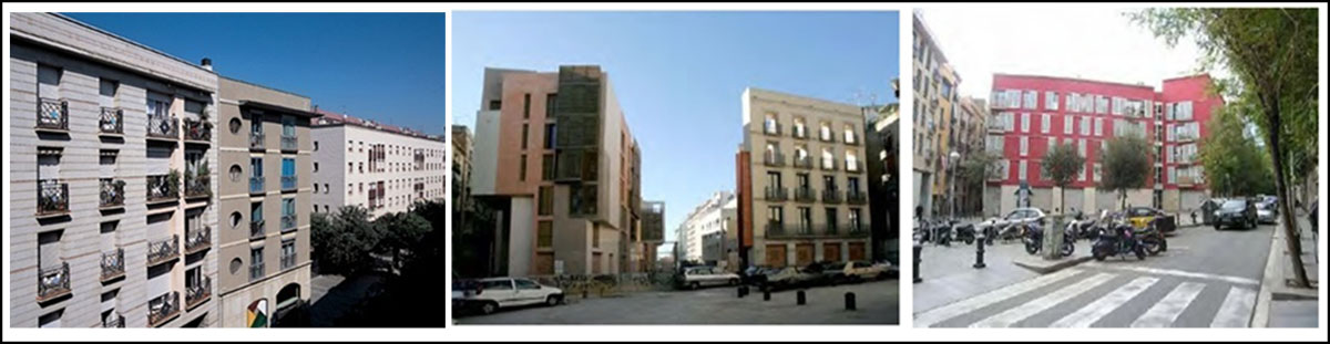 New housing projects as part of Barcelona’s old city urban
                            renewal plan