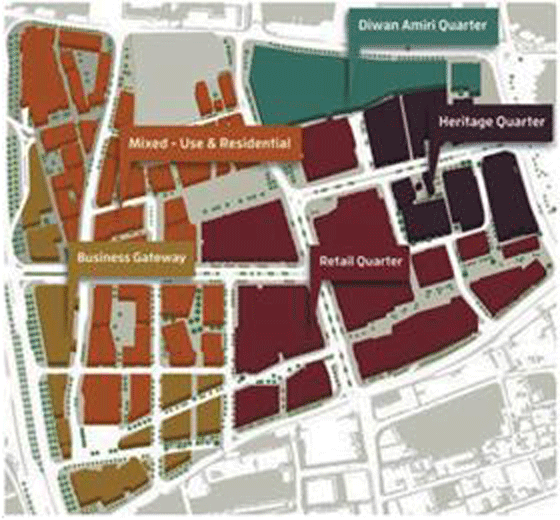 Master Plan showing the five main zones (Msheireb Properties)